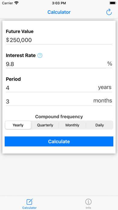 Emulate iPhone app Present Value Calculator - PV using MyAndroid Emulate iPhone app Present Value Calculator - PV using MyAndroid