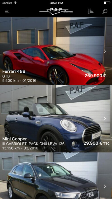 Emulate iPhone app Prestige Auto France using MyAndroid