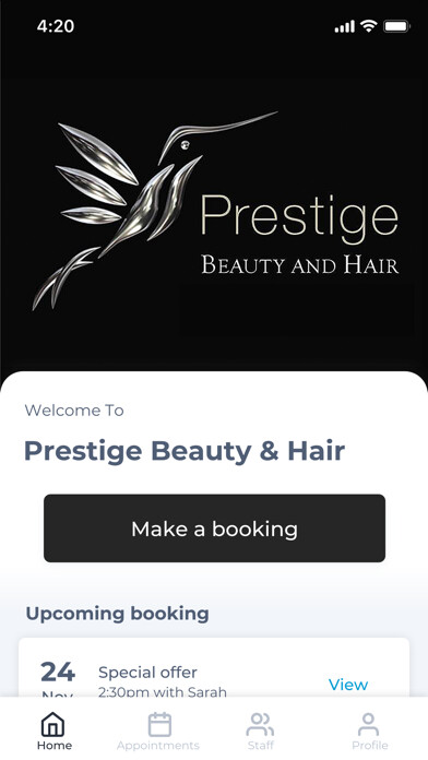 Emulate iPhone app Prestige Beauty & Hair using MyAndroid Emulate iPhone app Prestige Beauty & Hair using MyAndroid
