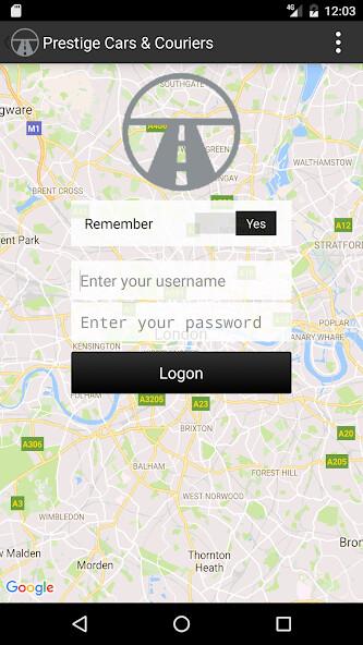 Emulate iPhone app Prestige Cars & Couriers using MyAndroid