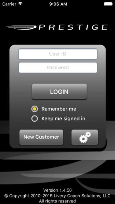 Emulate iPhone app PRESTIGE TRANSPORTATION using MyAndroid