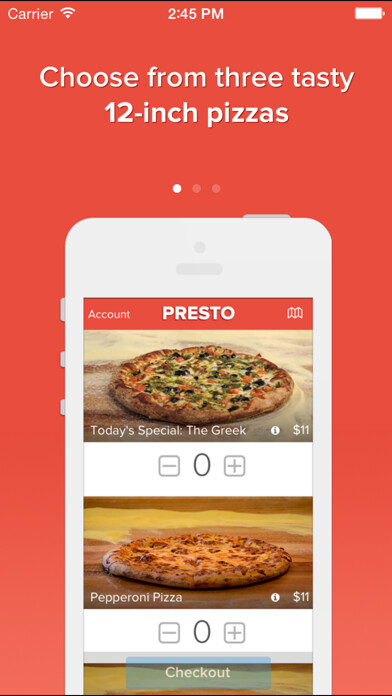 Emulate iPhone app Presto - delicious pizza, delivered in minutes using MyAndroid Emulate iPhone app Presto - delicious pizza, delivered in minutes using MyAndroid