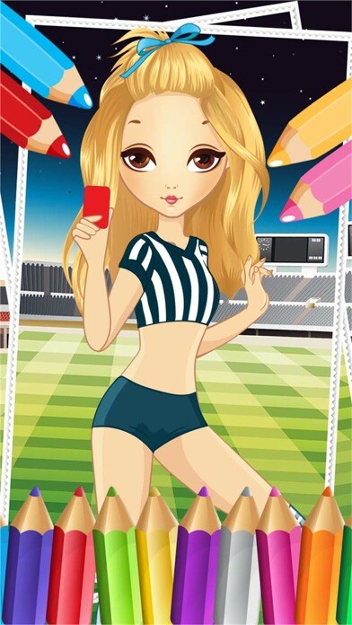 Emulate iPhone app Pretty Girl Fashion Sport Coloring World - Paint And Draw Football For Kids Game using MyAndroid