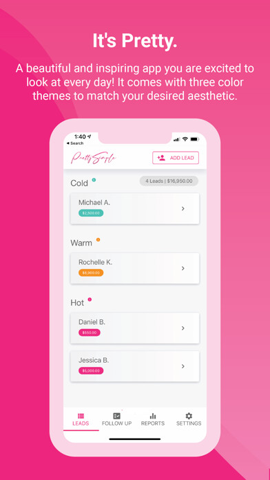 Emulate iPhone app PrettySimple - Lead Tracker using MyAndroid