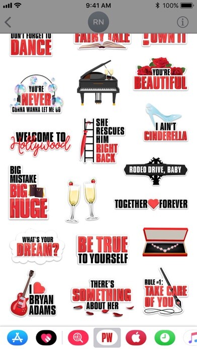 Emulate iPhone app Pretty Woman Stickers using MyAndroid