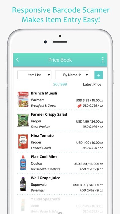 Emulate iPhone app Price Book-Track Grocery Price using MyAndroid