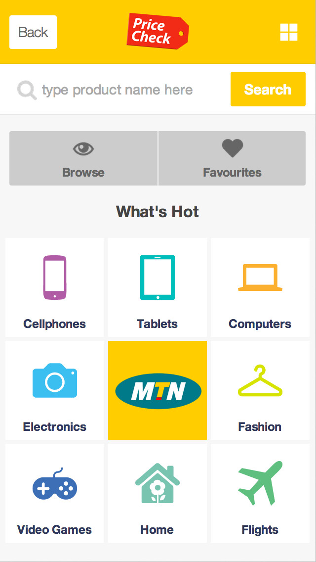 Emulate iPhone app PriceCheck Nigeria using MyAndroid