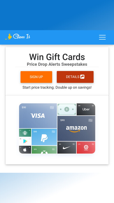 Emulate iPhone app Price History Tracker Glass It using MyAndroid