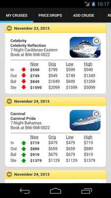 Emulate Android APK Price tracker - Cruise Puppy