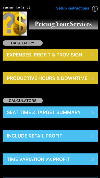 Emulate iPhone app Pricing Your Services using MyAndroid