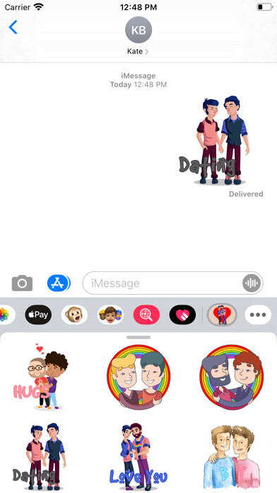 Emulate iPhone app Pride Gay Couple Stickers using MyAndroid