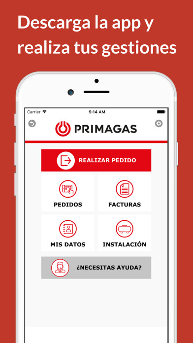Emulate iPhone app Primagas Clientes using MyAndroid