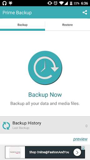 Run android online APK Prime Backup from MyAndroid or emulate Prime Backup using MyAndroid