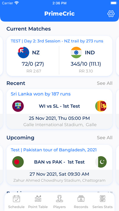 Emulate iPhone app PrimeCric : Live Cricket Score using MyAndroid Emulate iPhone app PrimeCric : Live Cricket Score using MyAndroid
