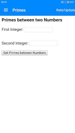 Run android online APK Primes between Two Numbers from MyAndroid or emulate Primes between Two Numbers using MyAndroid