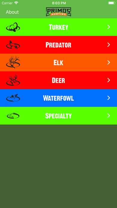 Emulate iPhone app Primos Hunting Calls using MyAndroid
