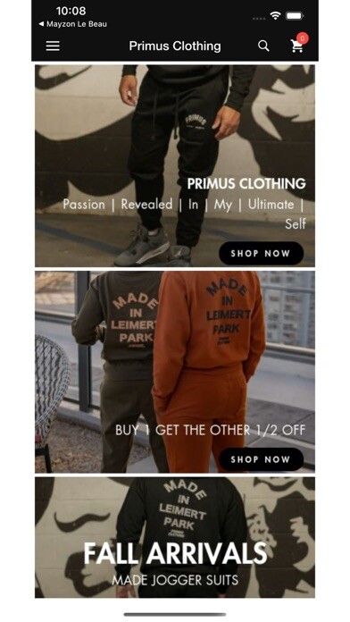 Emulate iPhone app Primus Clothing using MyAndroid Emulate iPhone app Primus Clothing using MyAndroid