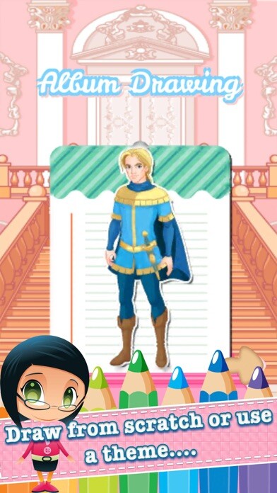 Emulate iPhone app Prince Paint Draw Printable Coloring Pages Free using MyAndroid