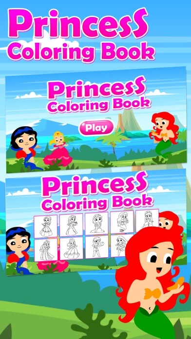 Emulate iPhone app Princess Coloring Kids Game using MyAndroid Emulate iPhone app Princess Coloring Kids Game using MyAndroid