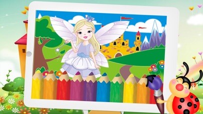 Emulate iPhone app Princess Fairy Tale and Wonderland Coloring page using MyAndroid