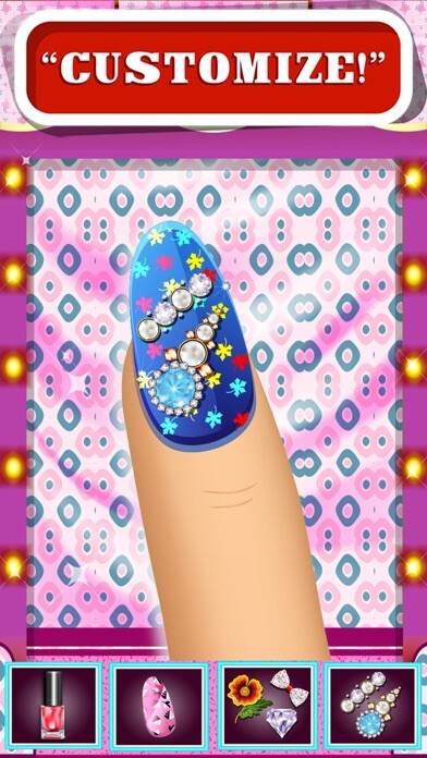 Emulate iPhone app Princess Nail Salon For Trendy Girls - Make-over art nail experience like crayola party FREE using MyAndroid