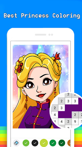 Run android online APK Princess Pixel Coloring Art from MyAndroid or emulate Princess Pixel Coloring Art using MyAndroid