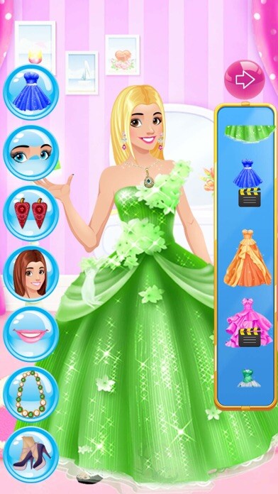 Emulate iPhone app Princess Stylist Girls Dress Up and Makeup Salon using MyAndroid
