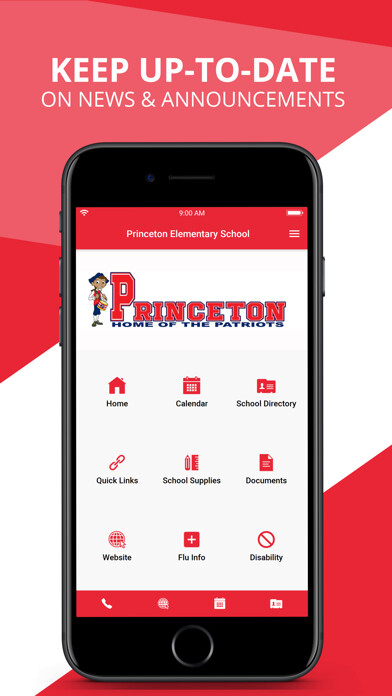 Emulate iPhone app Princeton Elementary School using MyAndroid