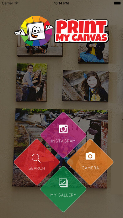 Emulate iPhone app Print My Canvas using MyAndroid