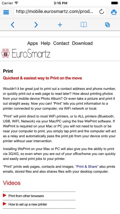 Emulate iPhone app Print to ALL Printers using MyAndroid