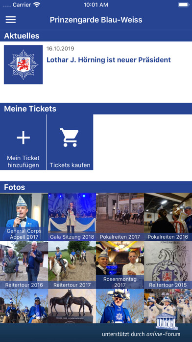 Emulate iPhone app Prinzengarde Blau-Weiss using MyAndroid Emulate iPhone app Prinzengarde Blau-Weiss using MyAndroid