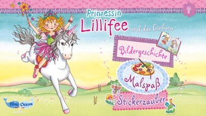 Emulate iPhone app Prinzessin Lillifee und das Einhorn – Bildergeschichte, Malspaß, Stickerzauber using MyAndroid