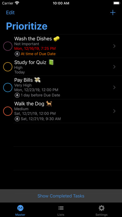 Emulate iPhone app Prioritize: Organized To-Do using MyAndroid