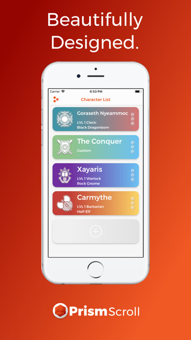 Emulate iPhone app PrismScroll - Character Sheet using MyAndroid Emulate iPhone app PrismScroll - Character Sheet using MyAndroid
