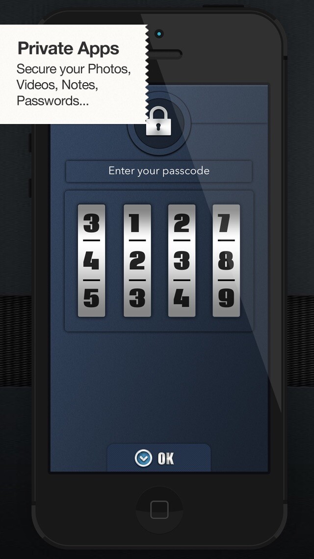 Emulate iPhone app Private Apps - Secure personal data manager and data vault to protect your privacy and keep your secrets safe using MyAndroid