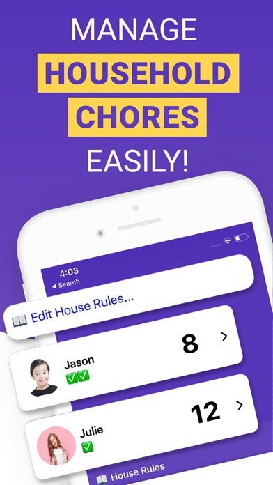 Emulate iPhone app Privilege Points Chore Tracker using MyAndroid