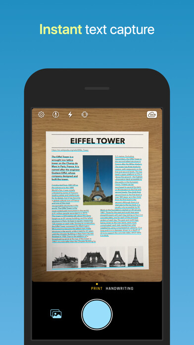 Emulate iPhone app Prizmo Go  Grab Text & Share using MyAndroid