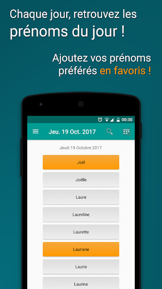 Run android online APK Prénoms en fête from MyAndroid or emulate Prénoms en fête using MyAndroid