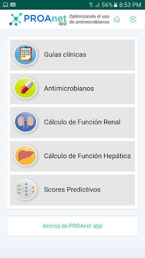 Run android online APK PROAnet app: Optimizando el uso de Antimicrobianos from MyAndroid or emulate PROAnet app: Optimizando el uso de Antimicrobianos using MyAndroid Run android online APK PROAnet app: Optimizando el uso de Antimicrobianos from MyAndroid or emulate PROAnet app: Optimizando el uso de Antimicrobianos using MyAndroid