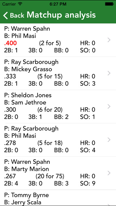 Emulate iPhone app Pro Baseball Stats using MyAndroid