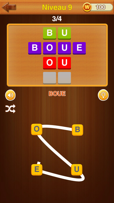 Emulate iPhone app Pro des Mots en Français using MyAndroid