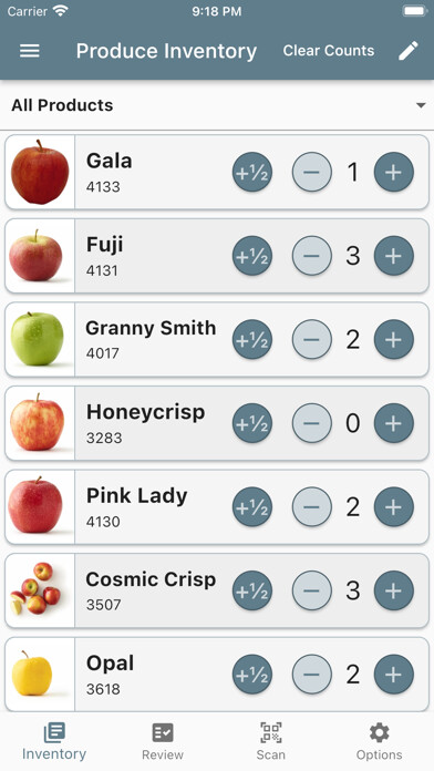 Emulate iPhone app Produce Inventory using MyAndroid