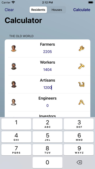 Emulate iPhone app Production Calc. for Anno 1800 using MyAndroid