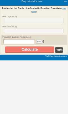 Emulate Android APK Product of Quadratic Roots Cal Emulate Android APK Product of Quadratic Roots Cal