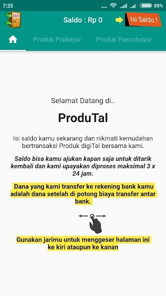 Run android online APK ProduTal - Bayar Pulsa  Paket Data, PPOB from MyAndroid or emulate ProduTal - Bayar Pulsa  Paket Data, PPOB using MyAndroid