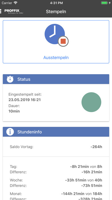 Emulate iPhone app PROFFIX Zeiterfassung mobile using MyAndroid Emulate iPhone app PROFFIX Zeiterfassung mobile using MyAndroid