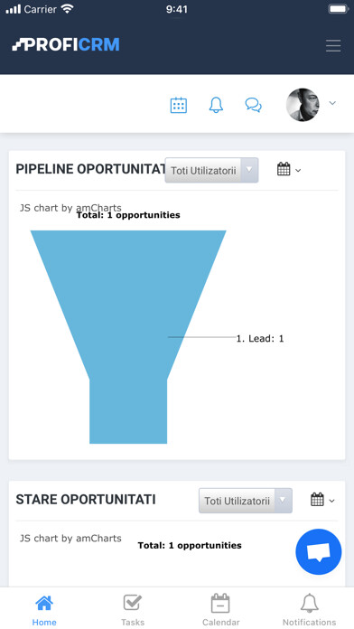 Emulate iPhone app ProfiCRM - organise your sales using MyAndroid