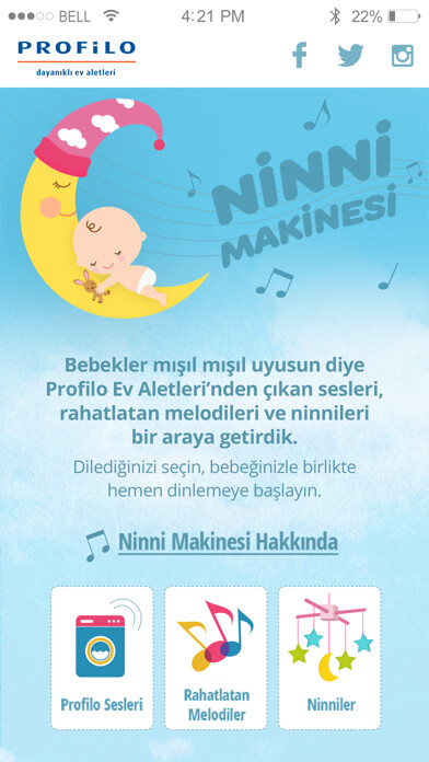 Emulate iPhone app Profilo Ninni Makinesi using MyAndroid