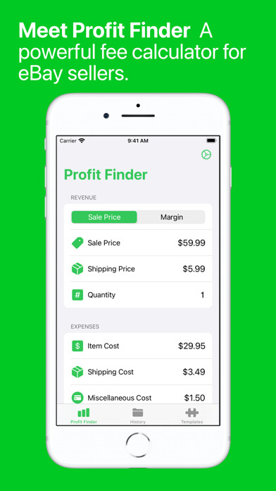 Emulate iPhone app Profit Finder - Fee Calculator using MyAndroid Emulate iPhone app Profit Finder - Fee Calculator using MyAndroid