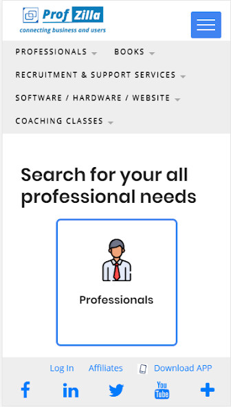 Run android online APK ProfZilla: Search nearest CA, CS and professionals from MyAndroid or emulate ProfZilla: Search nearest CA, CS and professionals using MyAndroid
